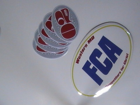 Oval White Vinyl Sticker