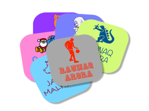 Round name stickers