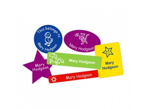 Round name stickers